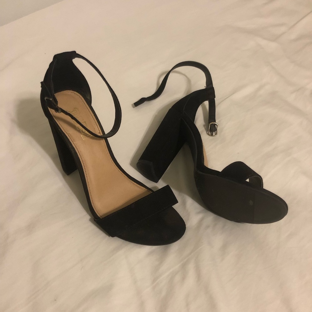 Black strappy heels